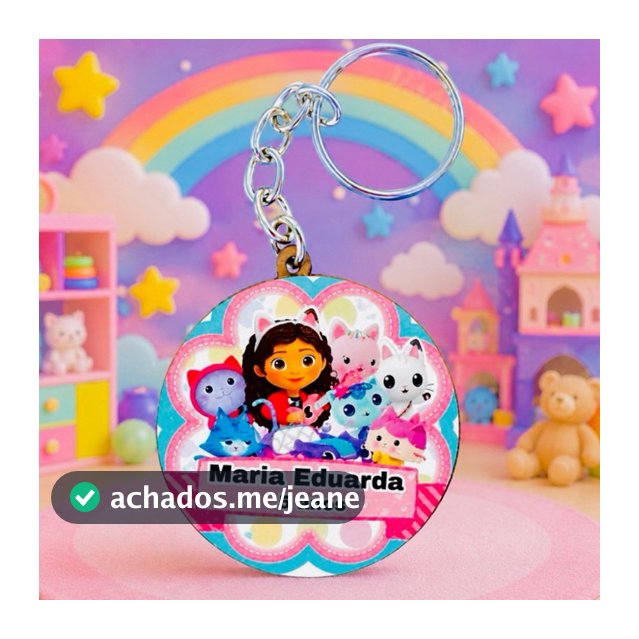 Kit Chaveiro CASA MÁGICA DE GABBY PERSONALIZADO ADESIVADO, para festa, aniversário, decoração