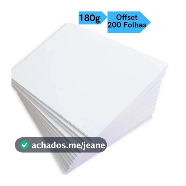 Papel Offset Opaline Liso 180g Branco Diplomata Kit até 200 Folhas Masterprint