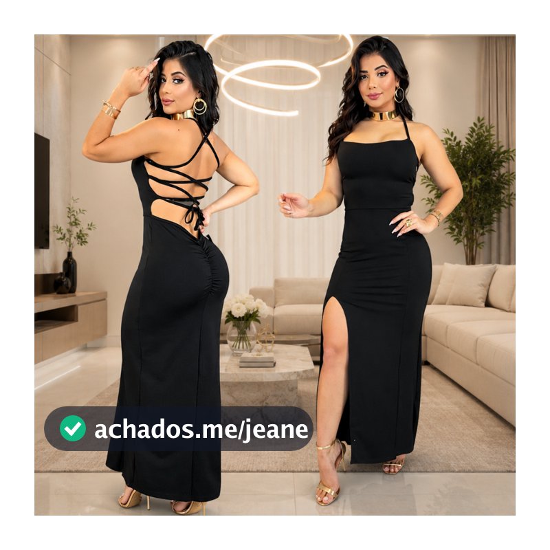Vestido Elegante Longo Costa Nua Alcinha Trançado Com Fenda Lateral Bumbum  Empinado Festa Em Suplex