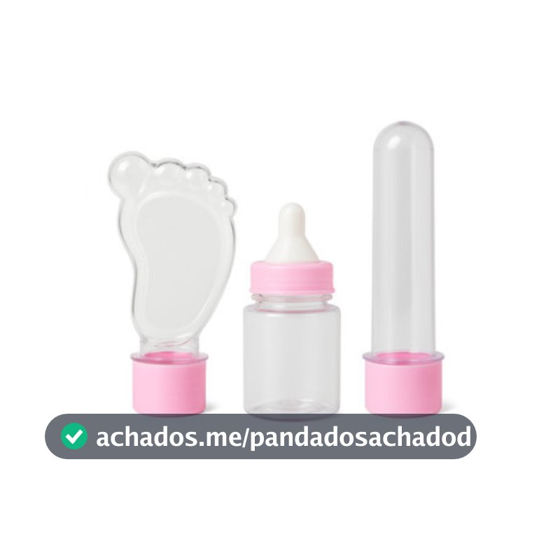 Kit 60 lembrancinhas -20 Tubetes 13 cm 20 Mamadeira e 20 Tubete Pezinho - tubet Pé Chá de Bebe Festa