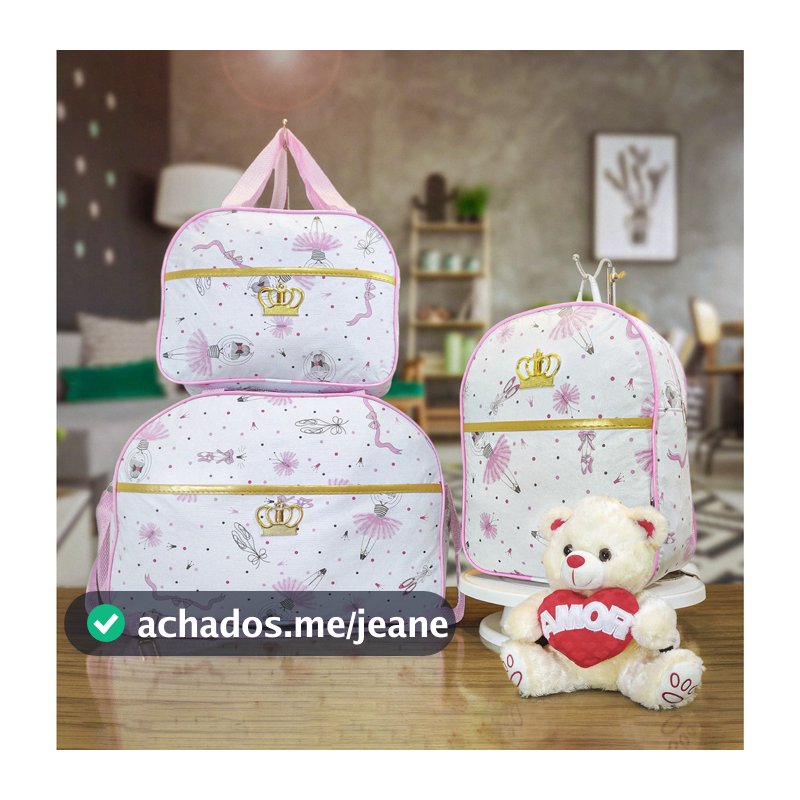 Bolsa Maternidade Menino Menina Kit 3 Peças Mochila Conjunto Mamãe Bebê Bolsas Mala Saida Maternidade