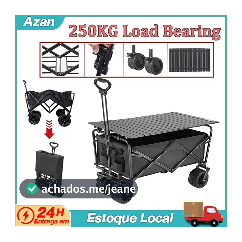 Carrinho UtilitáRio Para Uso Externo, Carrinho DobráVel Para Praia, Jardim, Camping, Compras, Baú De Armazenamento