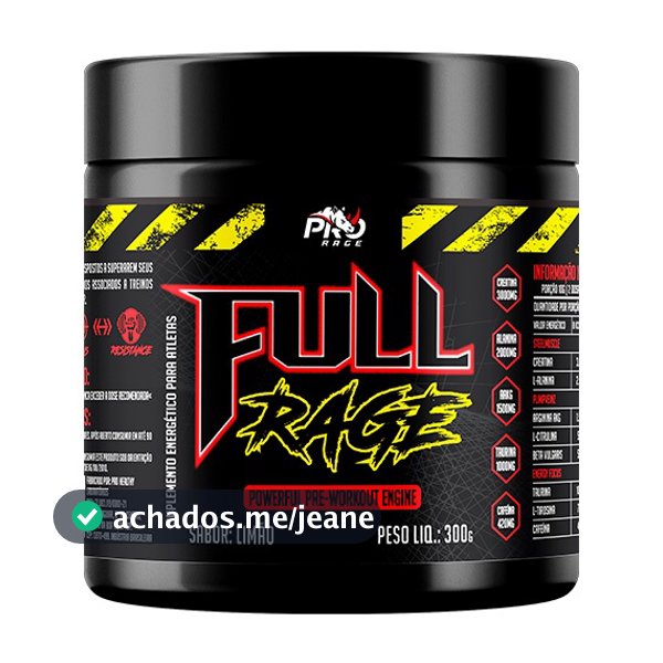 Pre Treino 300g Full Rage (com 3g Creatina + 2g Beta Alanina + 400mg Cafeína) - Pro Rage
