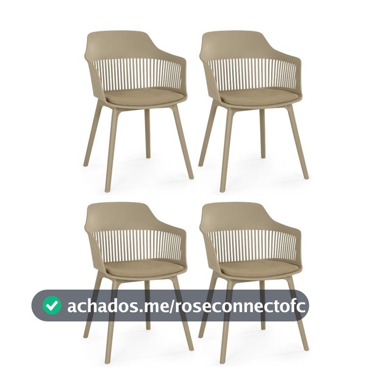 Kit 4 Cadeiras de Jantar Estofada Marcela