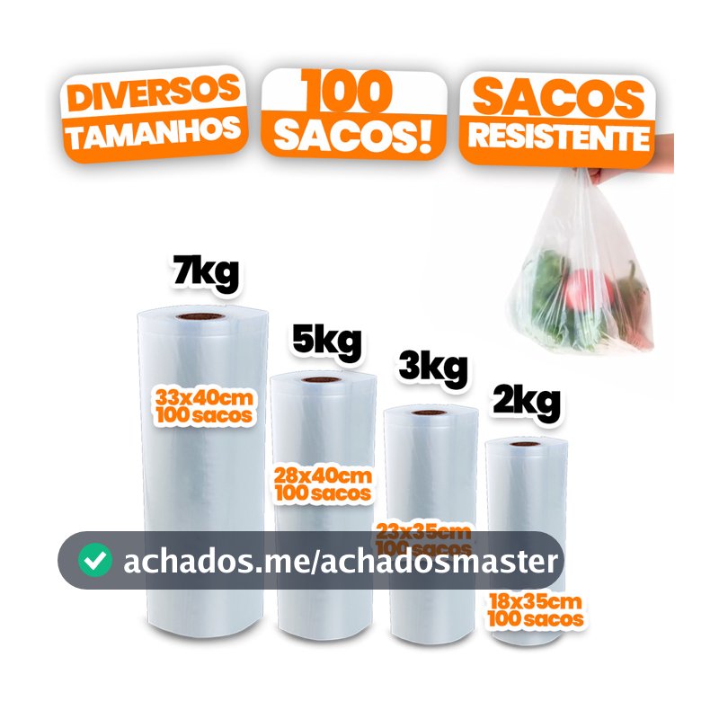 Bobina Plástica Picotada Sacos plásticos saquinhos alimento Mercado Freezer todos os tamanhos