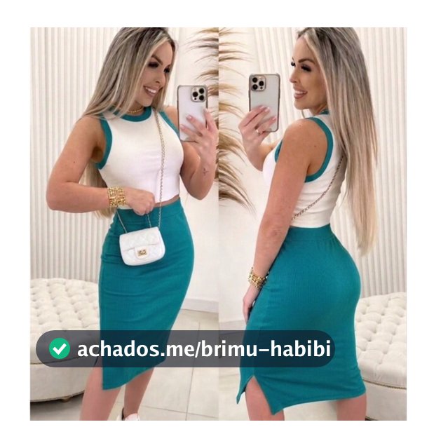 Conjunto Feminino Croppd E Saia Midi Com Fenda Festa Balada Casual Primavera Verão Canelado Tendência Moda Outono