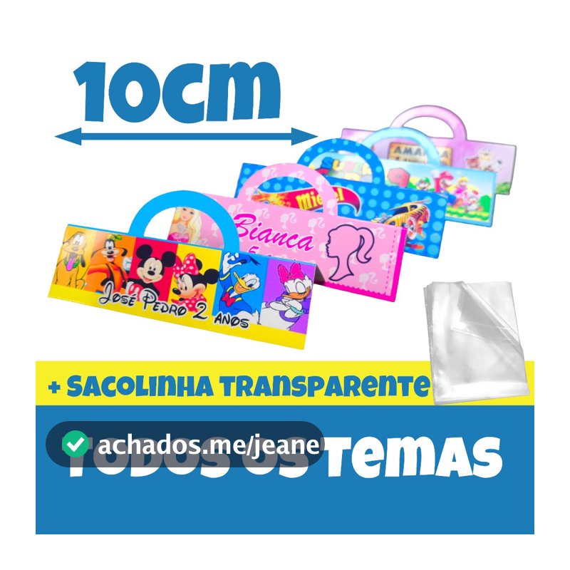 20 - 100 Lapela Personalizada com Saquinho 10x15 para jogo da velha docinhos  - lapelas 10cm