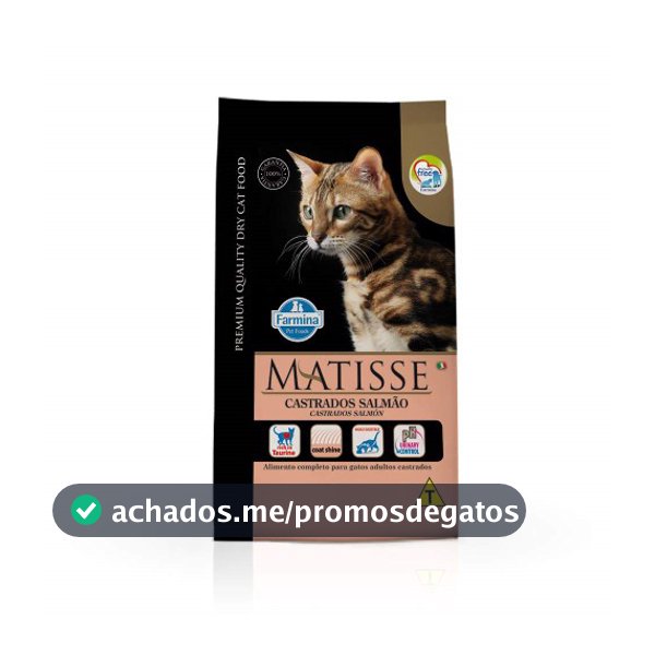 Ração Farmina Matisse para Gatos Castrados Sabor Salmão 7,5kg