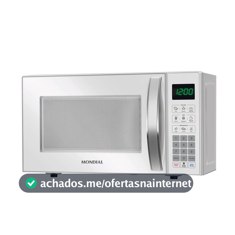 Micro-ondas 21 litros 1200W 10 níveis de potência - MO-01-21-W - Mondial