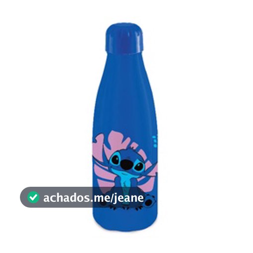 Garrafa PET 600ml Infantil Stitch Modelo Paris com Tampa Rosca Ideal para Escola e Atividades