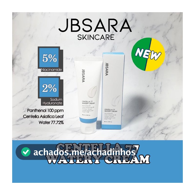 JBSARA Centella 77 Watery Cream 80ml(Niacinamide 5% + Hyaluronic 2% + Centella water 77%)