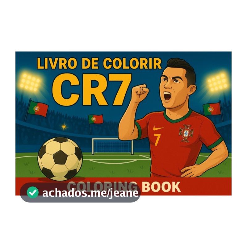 Livro Colorir Bob Estilo Gods Caderno Capa Dura 50 Folhas 180g CR7 Robozão