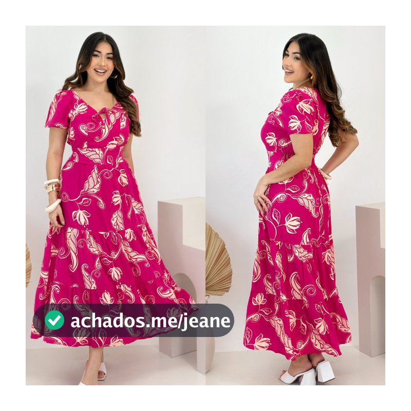 Vestido Feminino Midi Três Marias Mangas Princesa Festa Elegante Moda Modesta