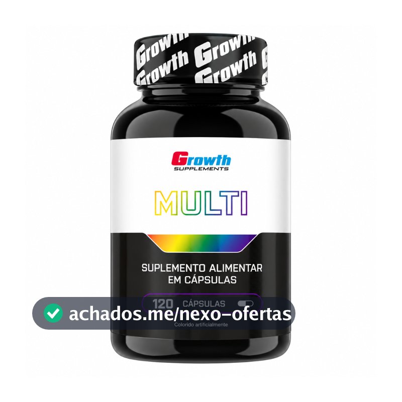 Multivitamínico 120 Cáps. - Suplemento Completo com Vitaminas e Minerais Essenciais - Growth Supplements - Sabor Neutro