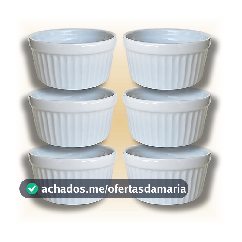 RAMEKIM de porcelana branca (Cumbucas, Ramequim, Ramekins) de 210ml, 135ml, 77ml e 40ml