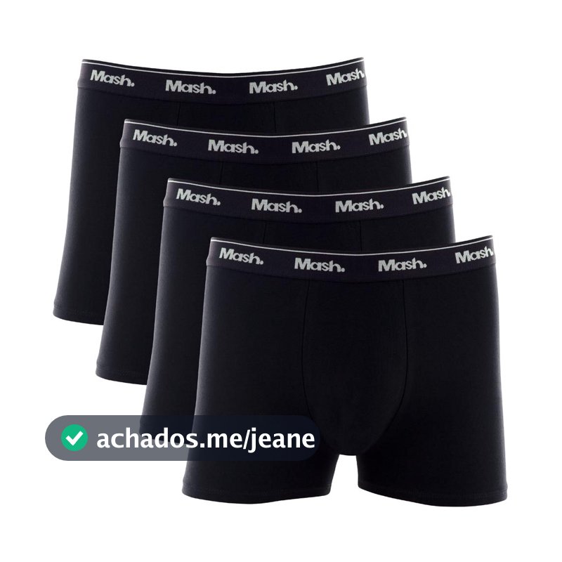 Kit Cueca Boxer Mash 4 Peças Masculina Algodão Elástico
