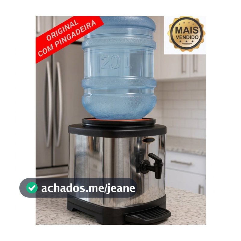 SUPORTE PARA GALÃO 10 OU 20L - INOX COM CUBA DE BARRO