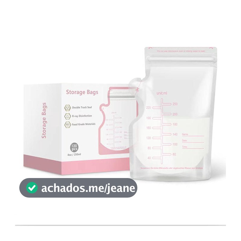 Sacos para Armazenar Leite Materno 250ml Livre de BPA - Caixa com 30 Unidades para Congelar