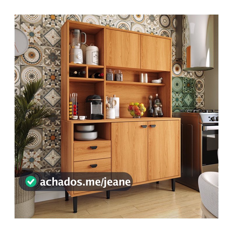 Kit Armário de Cozinha Compacta Veneza 4 Portas 1 Gaveta - Movelove