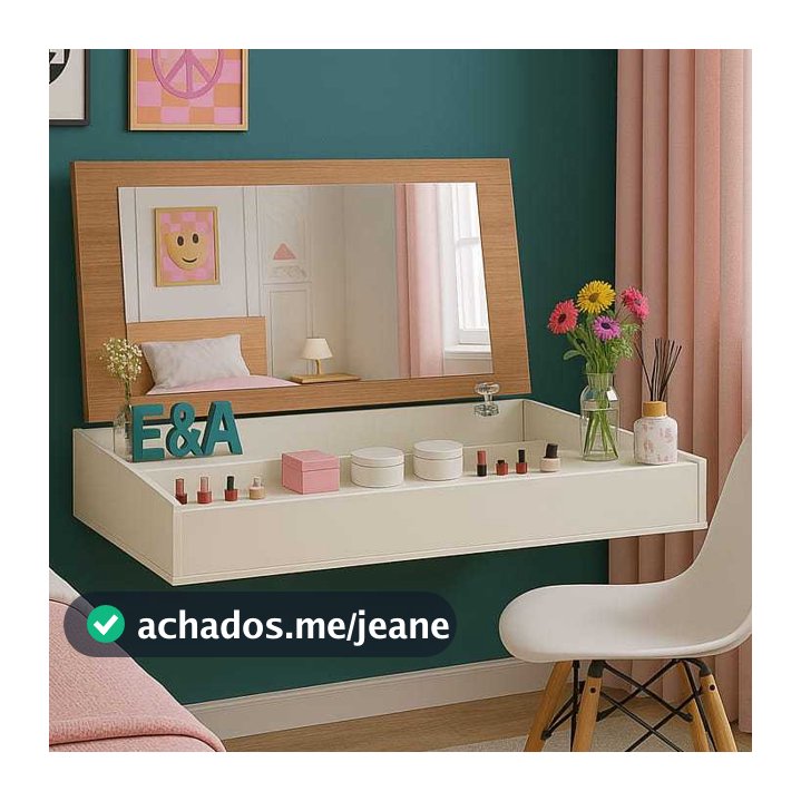 QUEIMA DE ESTOQUE! Penteadeira Suspensa Com Espelho 70CM Console Camarim E&A - Cores