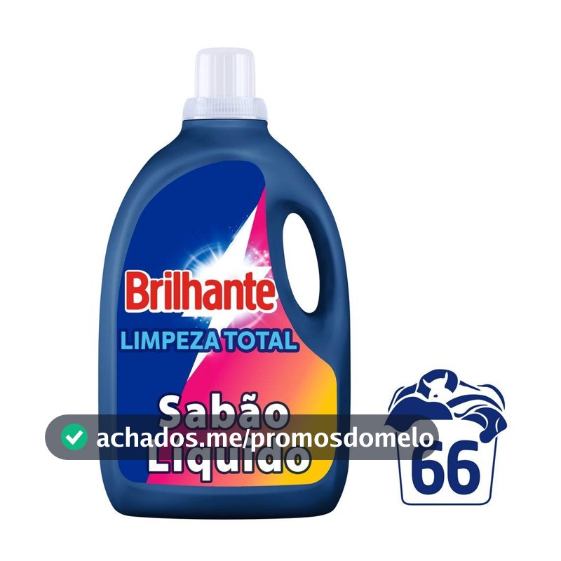 Lava Roupas Líquido Brilhante Limpeza Total 5L