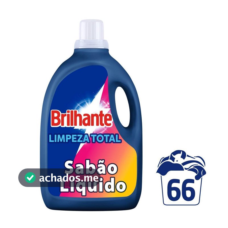 Lava Roupas Líquido Brilhante Limpeza Total 5L