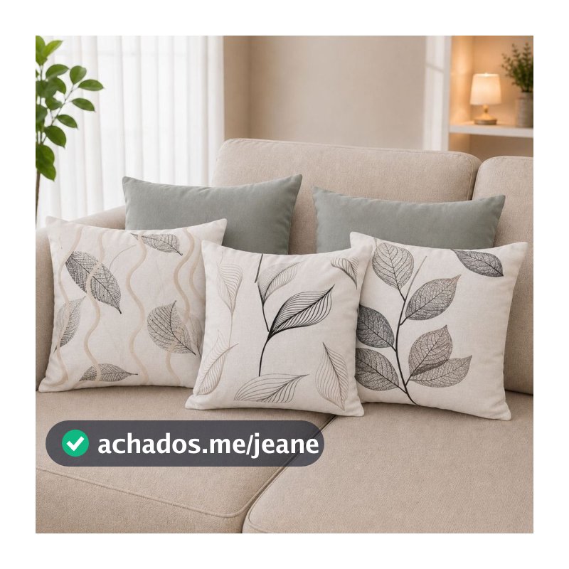 Kit 5 Capas de Almofadas Decorativas e Estampadas 45x45