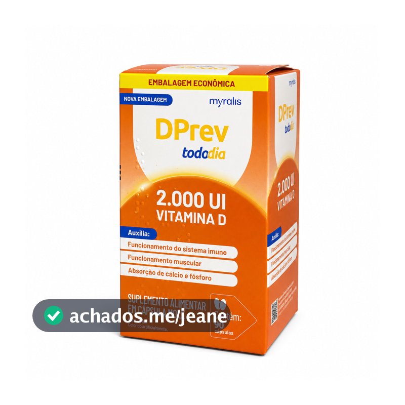Vitamina D3 2000 UI DPrev Todo Dia 90 Cápsulas Moles