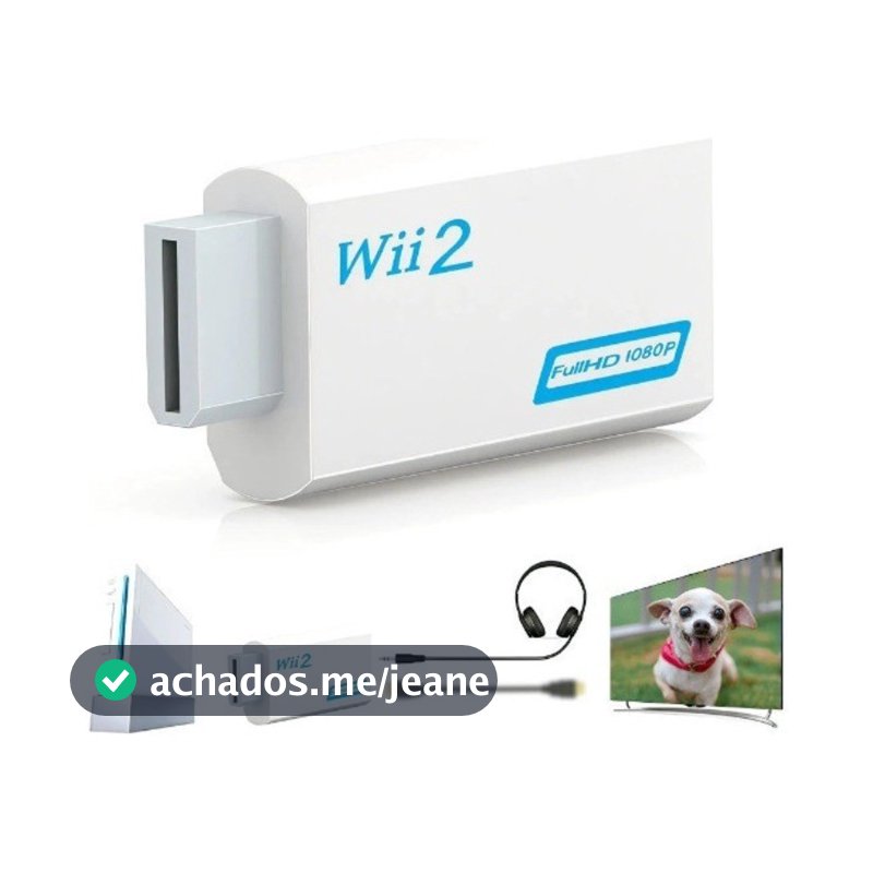 Adaptador conversor Wii Para HDMI - Upscale 1080p Sem Fonte, Plug-and-Play, Audio HDMI