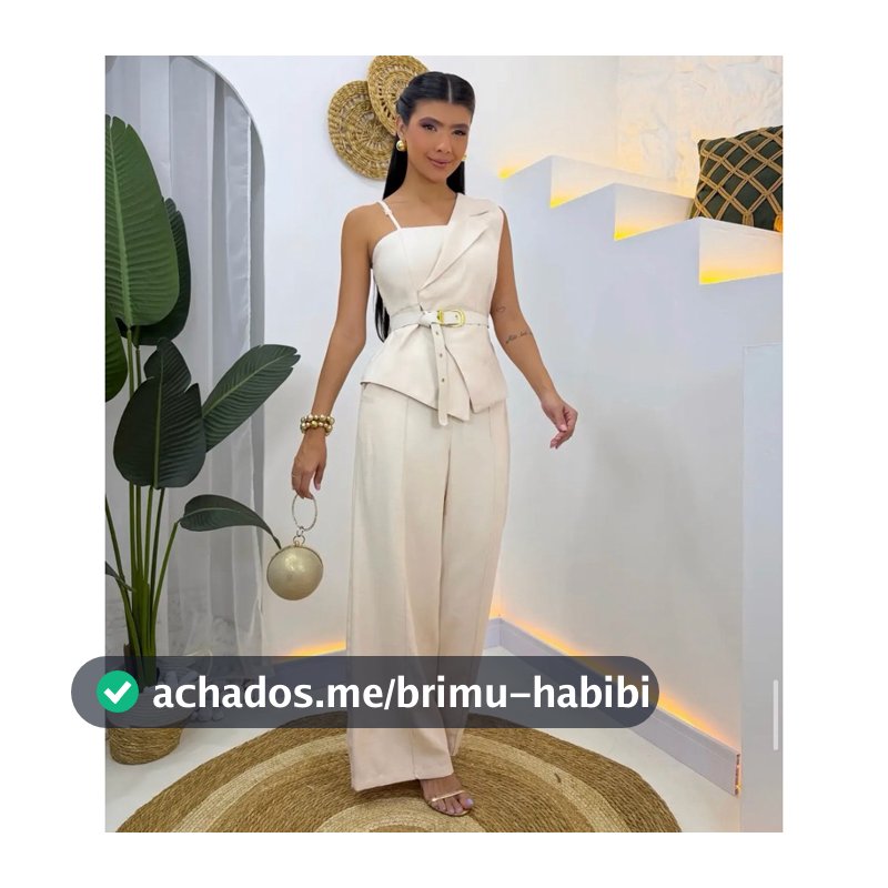 Conjunto Feminino Social Elegante Calça Larga Regata Blazer Acinturada Tendência 2026 feminino Eventos e encontros
