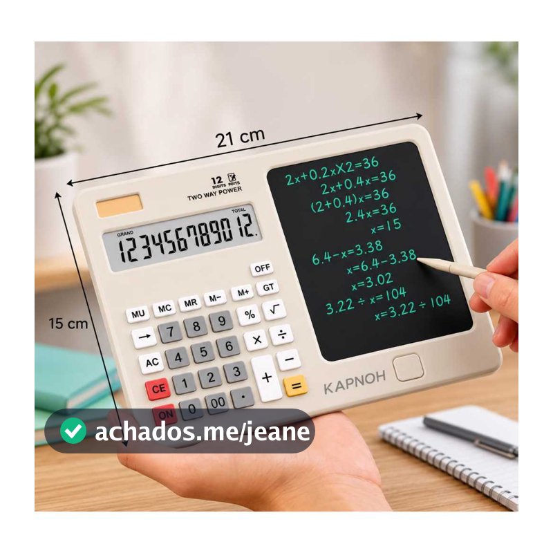 Calculadora Cientifica 12 Dígitos Bloco De Notas Lousa Magica Caderno Digital LCD Sistema Solar e Pilha