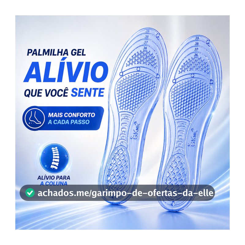 Par de Palmilha em Gel Silicone Ortopédica Para quem Trabalha em Pé Confortavel