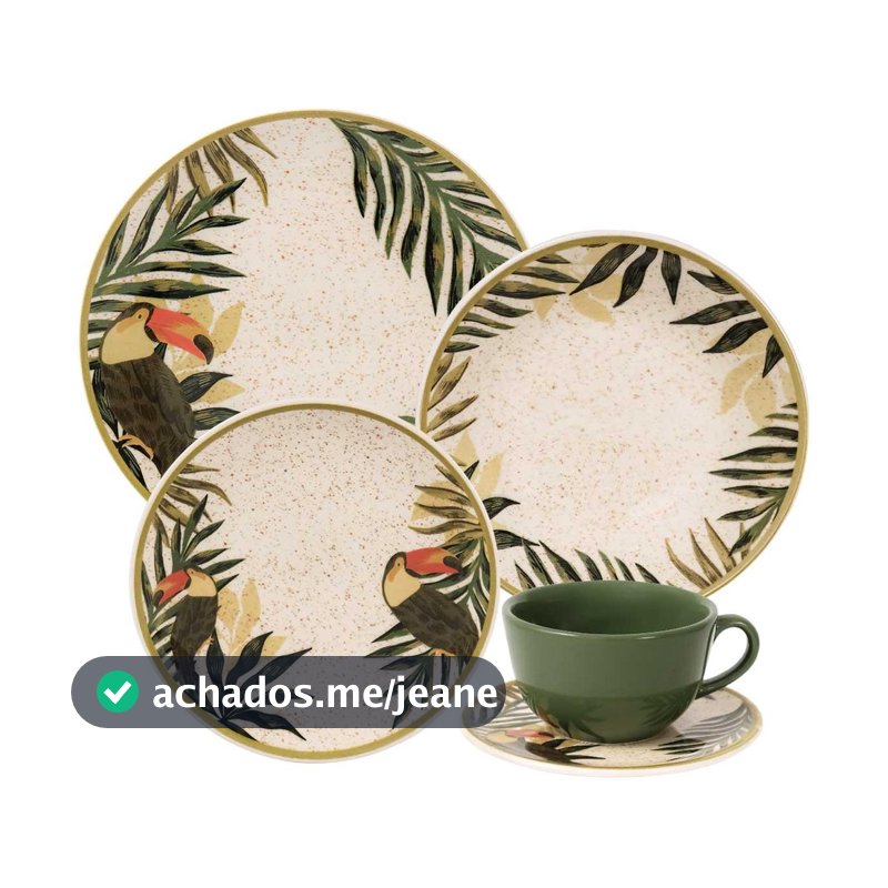 Aparelho de Jantar e Chá 20 Peças Oxford Unni Tropicano