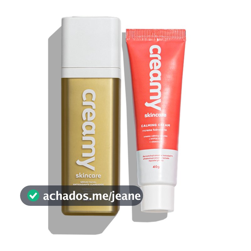Kit Vitamina C Gold + Calming Cream Creamy Skincare - Sérum Clareador de Manchas e Creme Hidratante Calmante