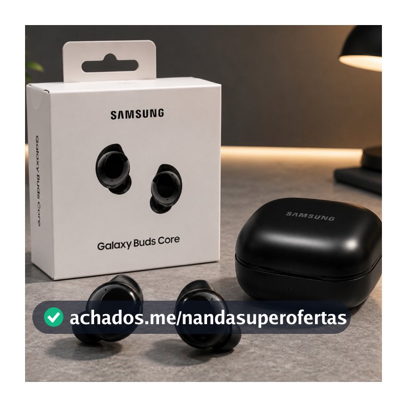 Samsung Galaxy Buds Core Preto Original | Fone Bluetooth Sem Fio | Som Potente e Bateria Duradoura