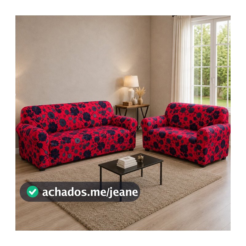 Capa para Sofá 2 e 3 Lugares Ligadinha Malha Gel Estampada Ajuste Perfeito Premium