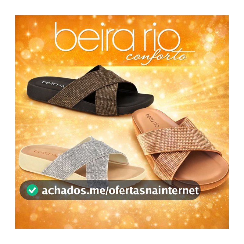 Tamanco Beira Rio Flat Papete Feminino Confortável Leve Casual para Dia a Dia Original