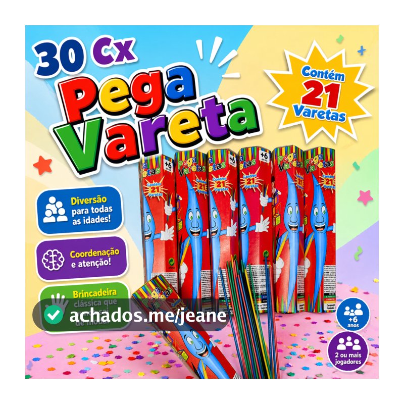 30 Jogo Pega Vareta Brinquedo Infantil p/ Kit Festa Lembrancinha Prenda Educativo Didatico Infantil