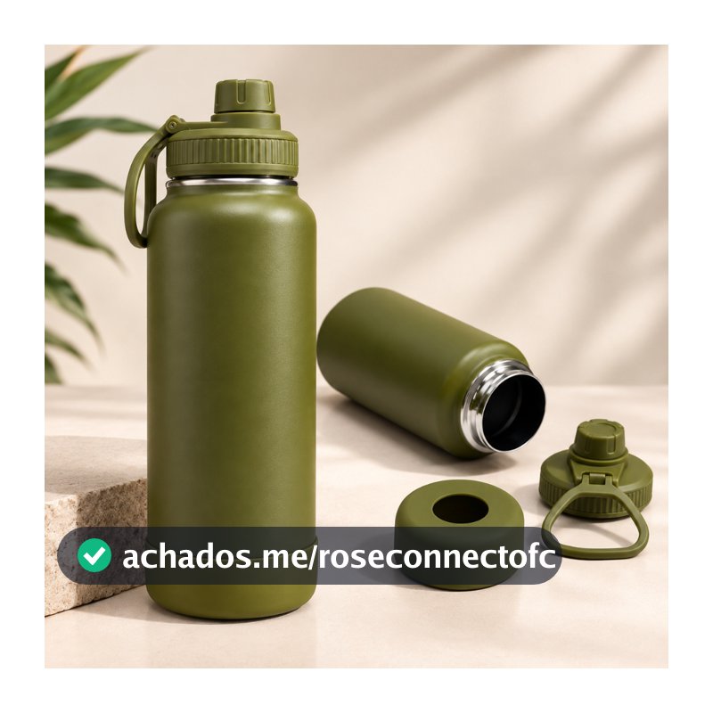 Garrafa Inox Térmica Com Capinha Protetora De Silicone Antiderrapante