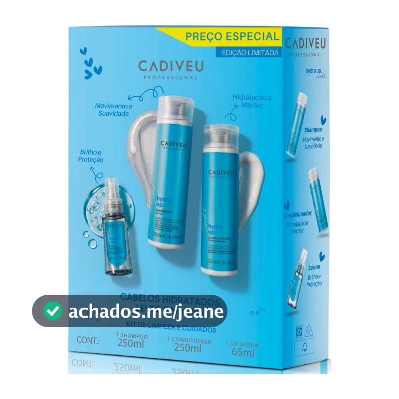 Cadiveu Hydra Up Kit de Limpeza Shampoo + Condicioandor e Óleo 65ml
