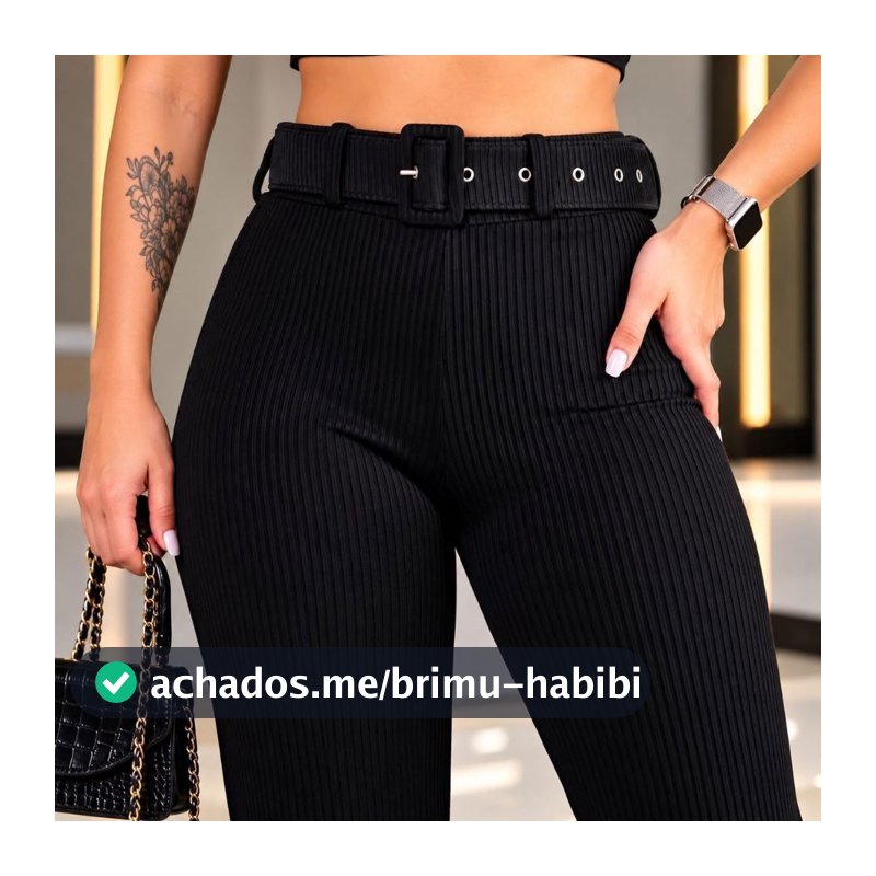 Calça confort skinny com cinto modeladora