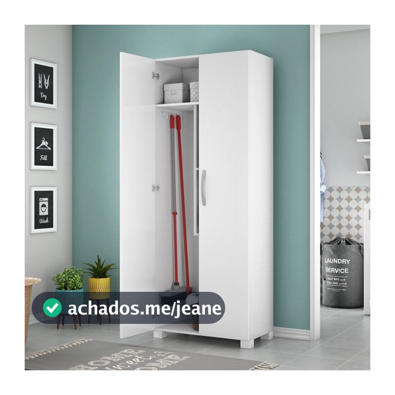 Armário Multiuso 2 Portas Lavanderia Nt 4015 2021 Branco/New