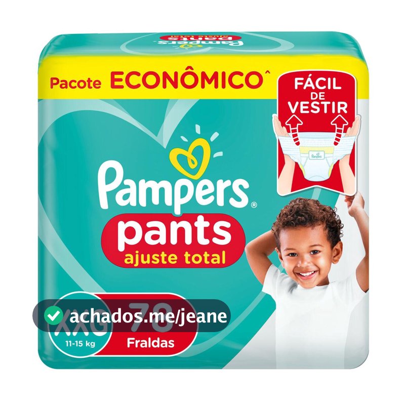 Fralda Pampers Pants Ajuste Total Max XXG 78 Unidades
