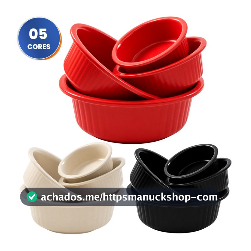 Kit 3 Bacias Plásticas Multiuso P M G Redondas Caneladas Cozinha Lavanderia Resistente