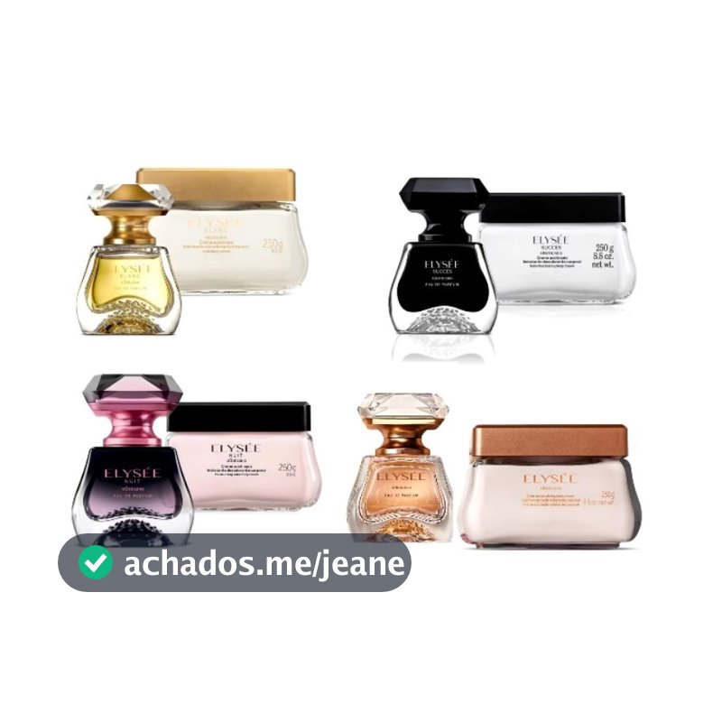 Presente Dia dos Namorados Elysee: Eau de Parfum, Acetinado Hidratante Corporal,Succès,Nuit, Blanc - Boticário