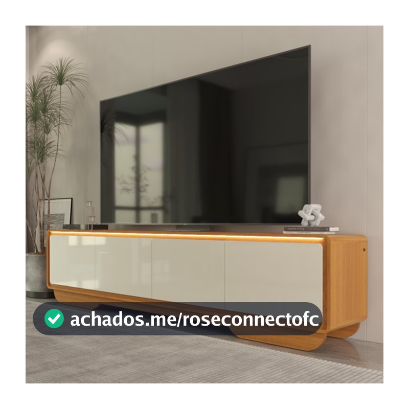 Rack Para TV 75 e 85 Polegadas Com Led Arcus Estilo Orgânico 218 cm