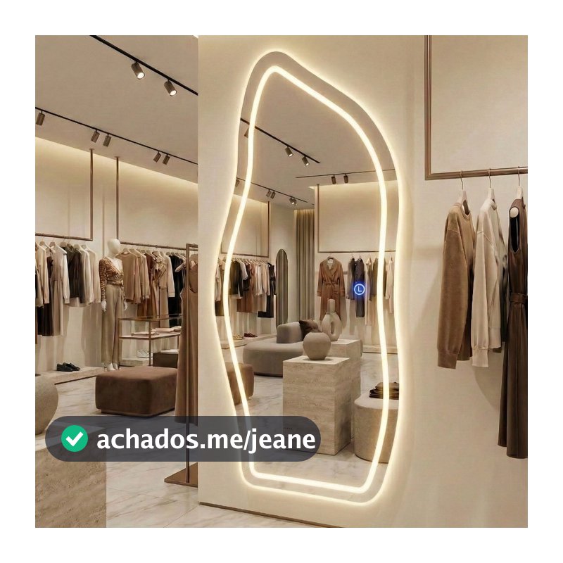 Espelho Lopazzi Orgânico Magnus 170x70cm LED 3 Cores Grande Corpo Inteiro Tendência Pinterest