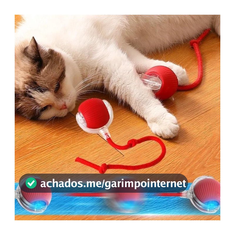 Brinquedo Inteligente para Gatos | Bola Automática com Cauda Falsa | Recarregável Elétrico
