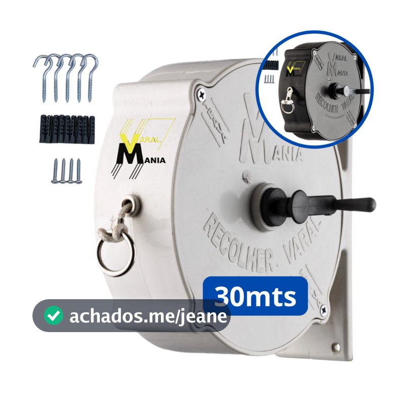 Varal de Roupas Retrátil Recolhível 30 Metros Corda Resistente