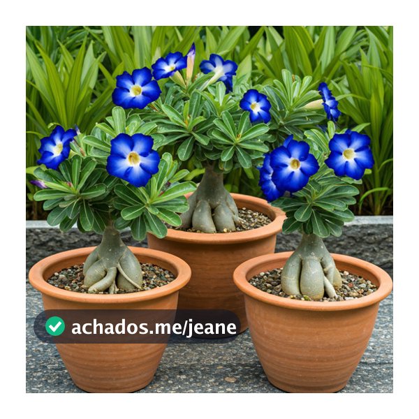 Rosa do Deserto Azul Celestial – Adenium Obesum Enxertado – Coleção Exclusiva (3 sementes)